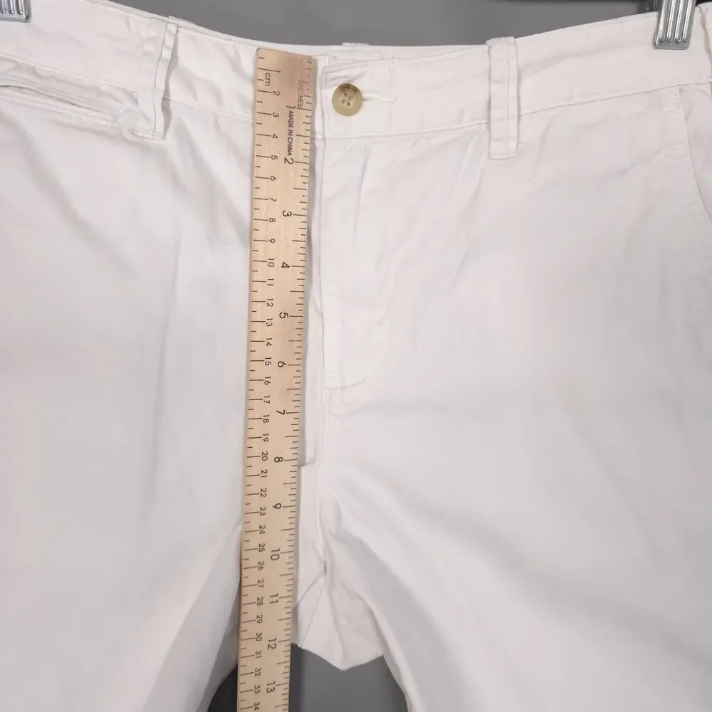 POLO RALPH LAUREN Women's Chino Bermuda Shorts 6 White 100% Cotton